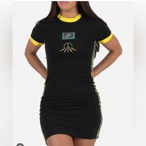 Nike Black Short Dress with Multicolor Stripe